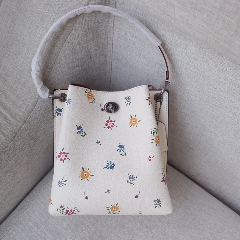 1041 coach Charlie Bucket Bag 21 With Wildflower Print Women Crossbody Sling Shoulder Handbag