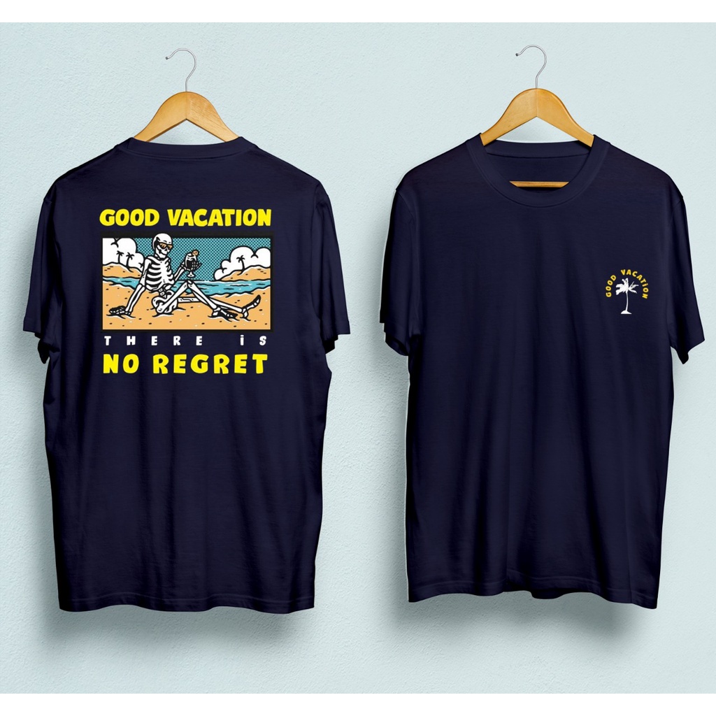 Kaos murah Kaos distro murah baju  distro pria t-shirt murah combed30s good vacation navy