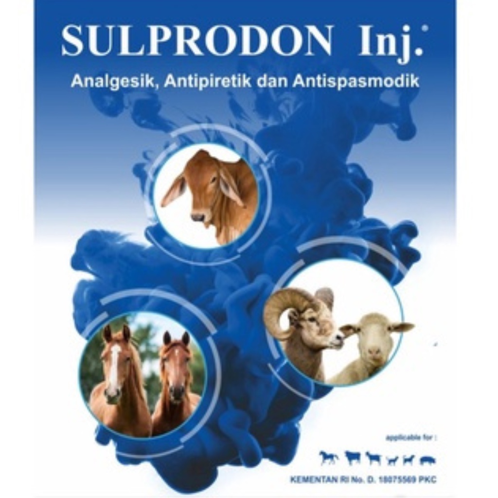 SULPRODON INJ 50ML dan SULPRODON 100ML - ANALGESIK ANTIPIRETIK &amp; ANTISPASMODIK - Obat Pereda Sakit Hewan Analgesik Antipiretik seperti sulpidon analdon