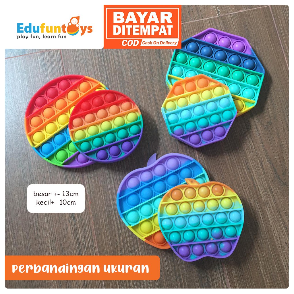 Edufuntoys - PUSH BUBBLE fidged/ pop it rainbow gobang/ pop it pelangi/ pop it among us/ bubble toys/ popit-3