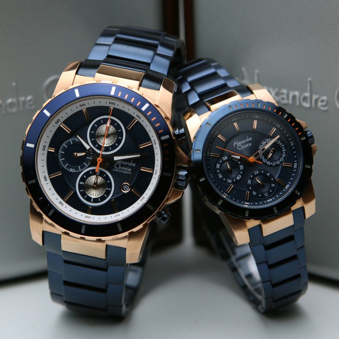 ORIGINAL Jam Tangan Couple Alexandre Christie Stainles AC 6141 / AC6141 / 6141 Garansi Resmi 1 Tahun