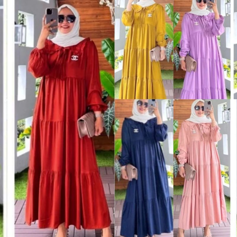 DIANA MIDI DEESS - GAMIS JUMBO XL XXL XXXL - DRESS RAYON  - DRESS BUSUI - DRESS JUMBO BIG SIZE BAHAN RAYON SUPER PREMIUM