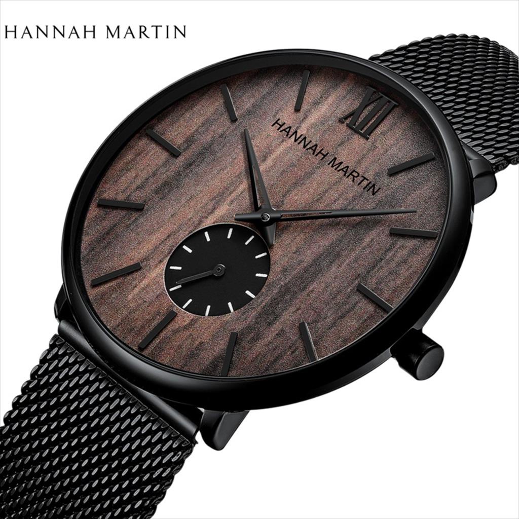 Jam Tangan Pria Hannah Martin 1002 Mesh Stainless Steel Analog Premium Anti Air 30 Meter