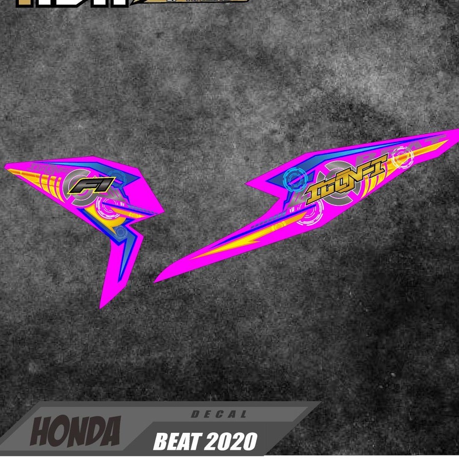 (COD) BEAT DELUXE 2020 STIKER MOTOR STICKER STRIPING LIST VARIASIICON UNGU