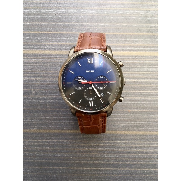 Bekas Second Preloved Fossil FS5383 Jam Tangan Analog Pria Fashion Cronograph Stainless Steell Elega