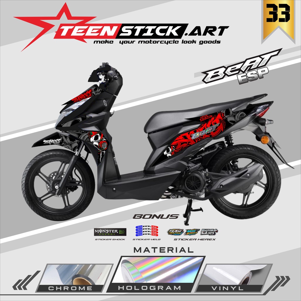STRIPING BEAT ESP/STREET 2016-2019 - STRIPING HOLOGRAM HONDA BEAT ESP/STREET 2016-2019 TENGKORAK