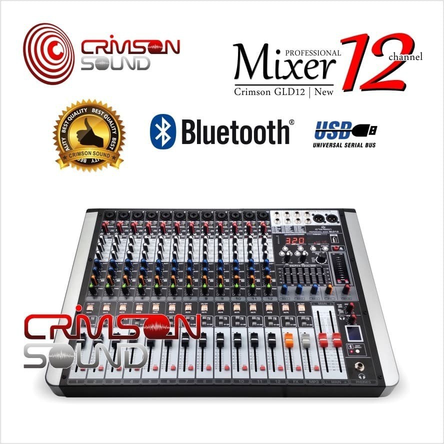 MIXER AUDIO 12 CHANNEL GLD-12 / GLD12 USB BLUETOOTH