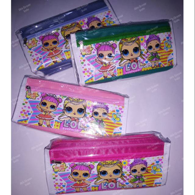 

Pencil case LOL Kotak pensil resletting karakter murah Atk grosir indo motif LOL