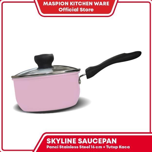 Maxim Skyline Saucepan 16 cm + tutup Kaca - Panci Stainless Steel