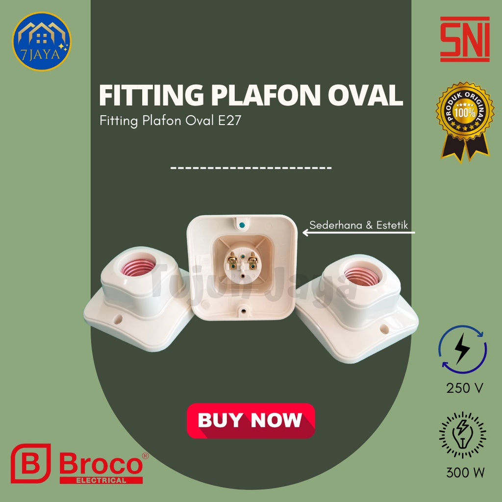 Fitting Plafon Oval Broco