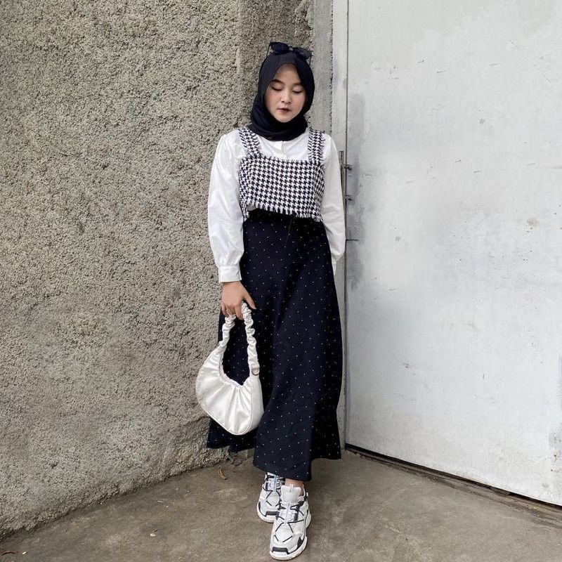 Rok Polka Motif Kecil // Korean Skirt Polka