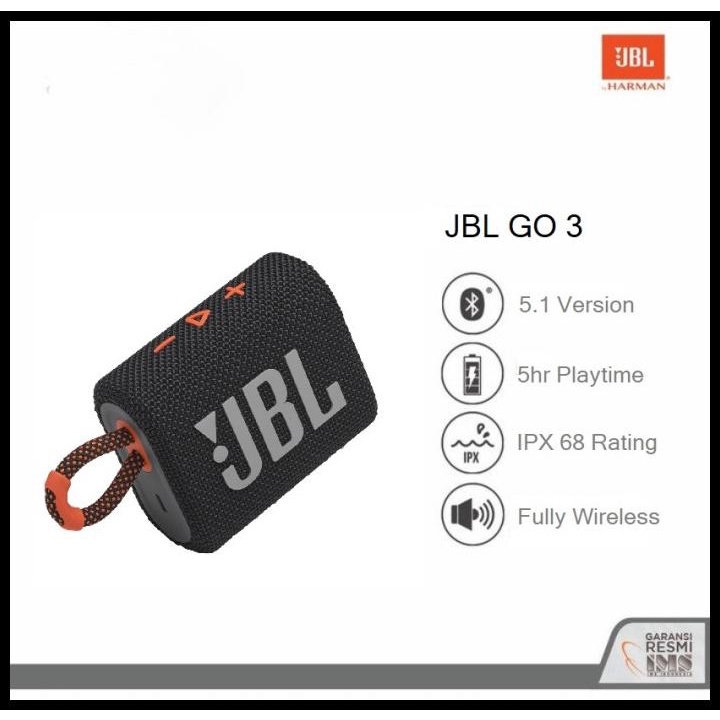 Jbl Go 3 By Harman Kardon Original - Bluetooth Portable Speaker