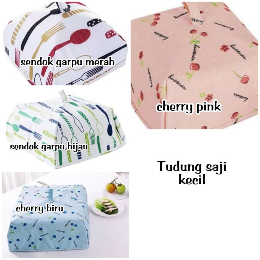 Tudung Saji Lipat Lapisan Foil Penahan Panas makanan motif tebal meja