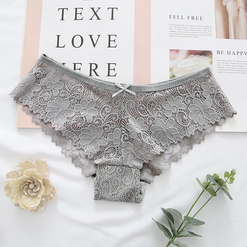 Celana Dalam Wanita MONA TRANSPARANT Pakaian Sexy Panties CD Murah-Abu-abu