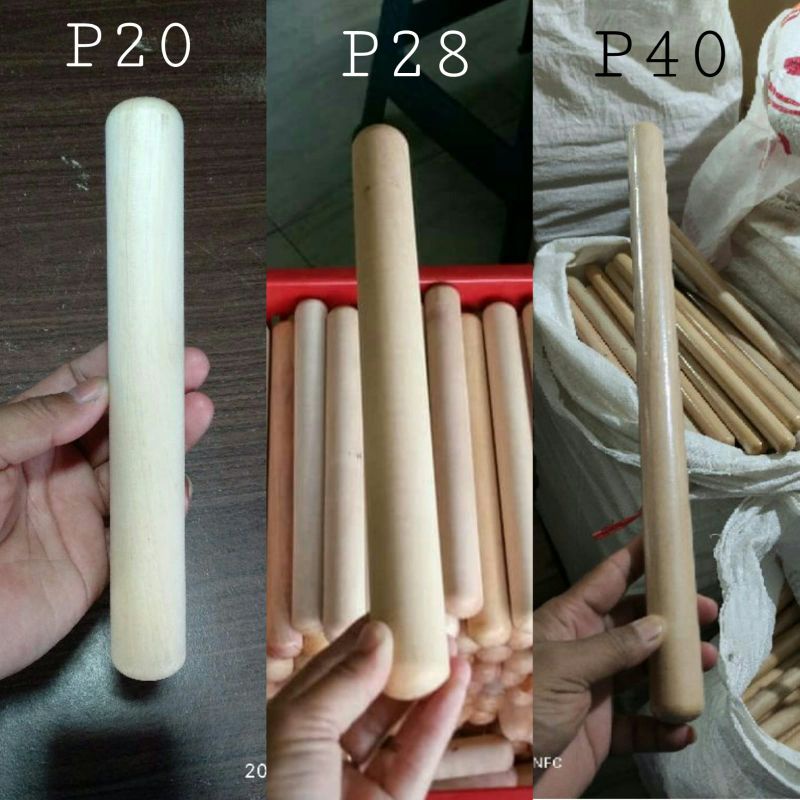 Rolling Pin Kayu / Penggilas Adonan / Penggiling Adonan / Rolling Pin Diameter 2,6-2,8cm