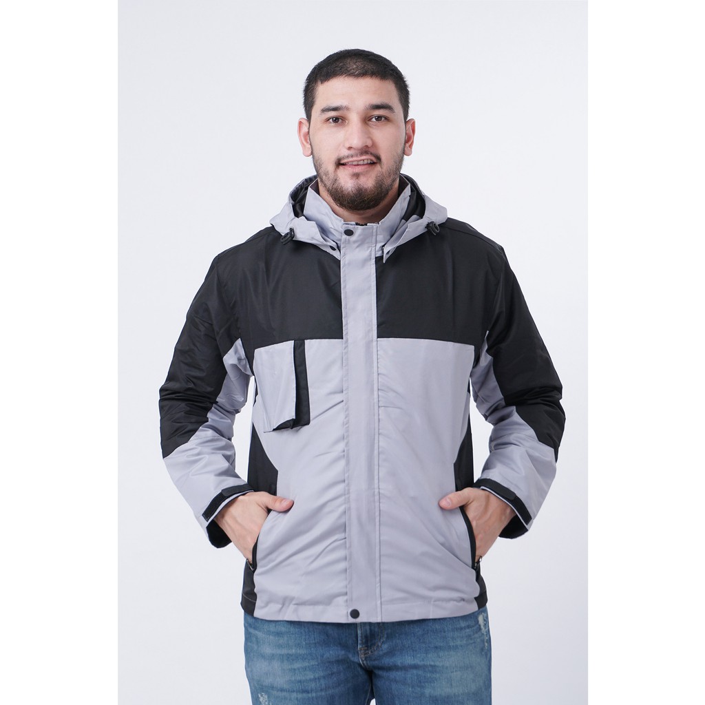 Jaket Pria Waterproof Adventure Grey