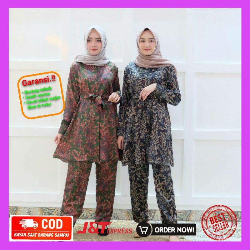 Baju setelan kafa motif / one set kafa Dior silk / setelan baju muslim / termurah / best seller