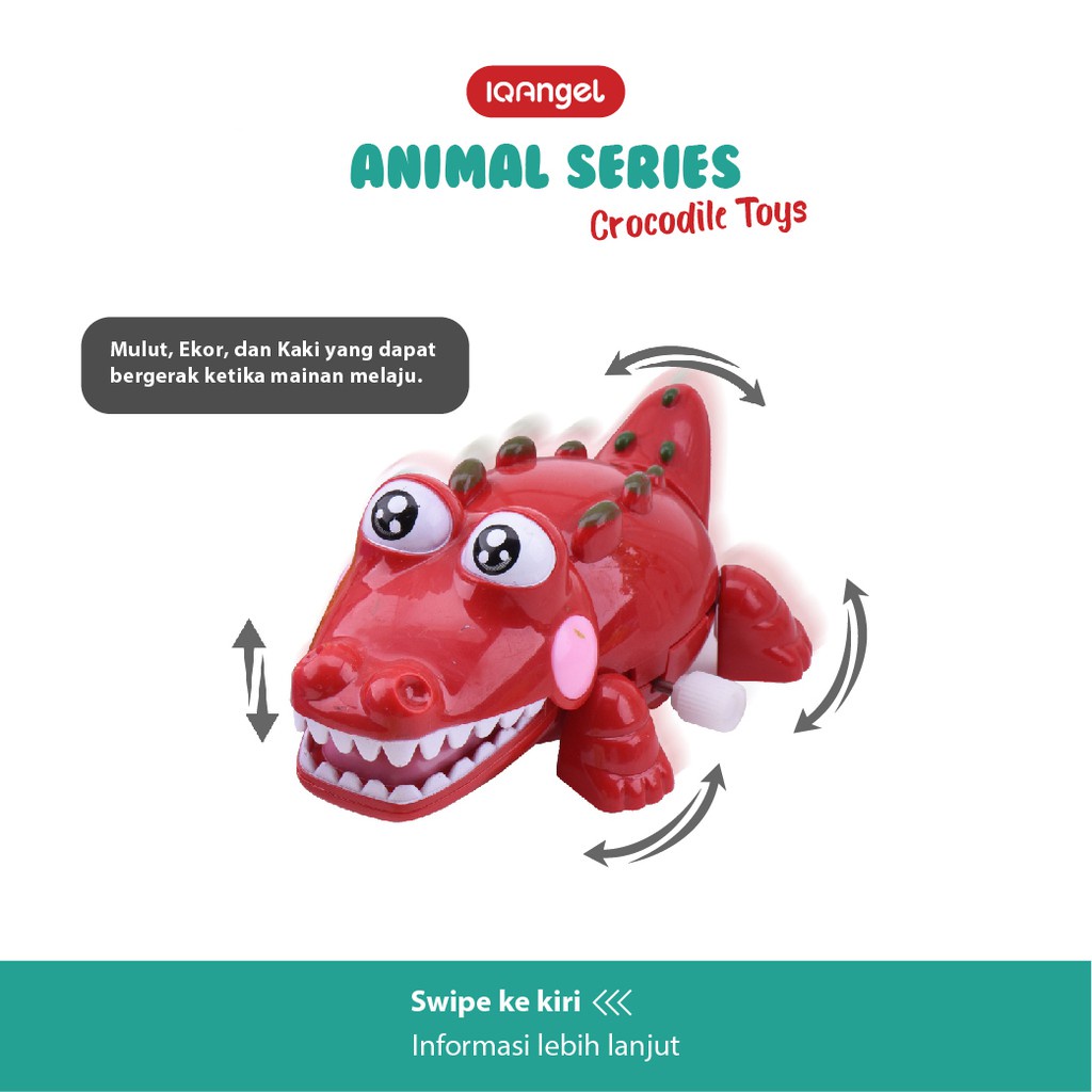 IQANGEL Crocodile Toys / Mainan Bayi Edukatif / Mainan Motorik Anak / Mainan Buaya Lucu 3Y+