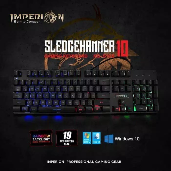 Keyboard  Imperion Gaming Sledgehammer 10 Full Size Rainbow