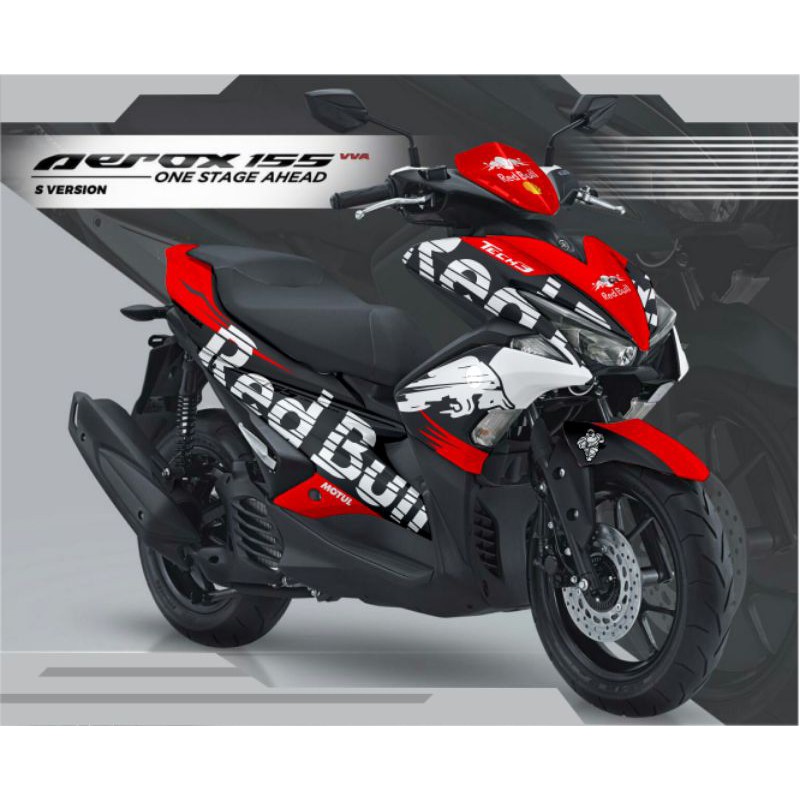 DECAL AEROX FULL BODY BLACK RED REDBULL