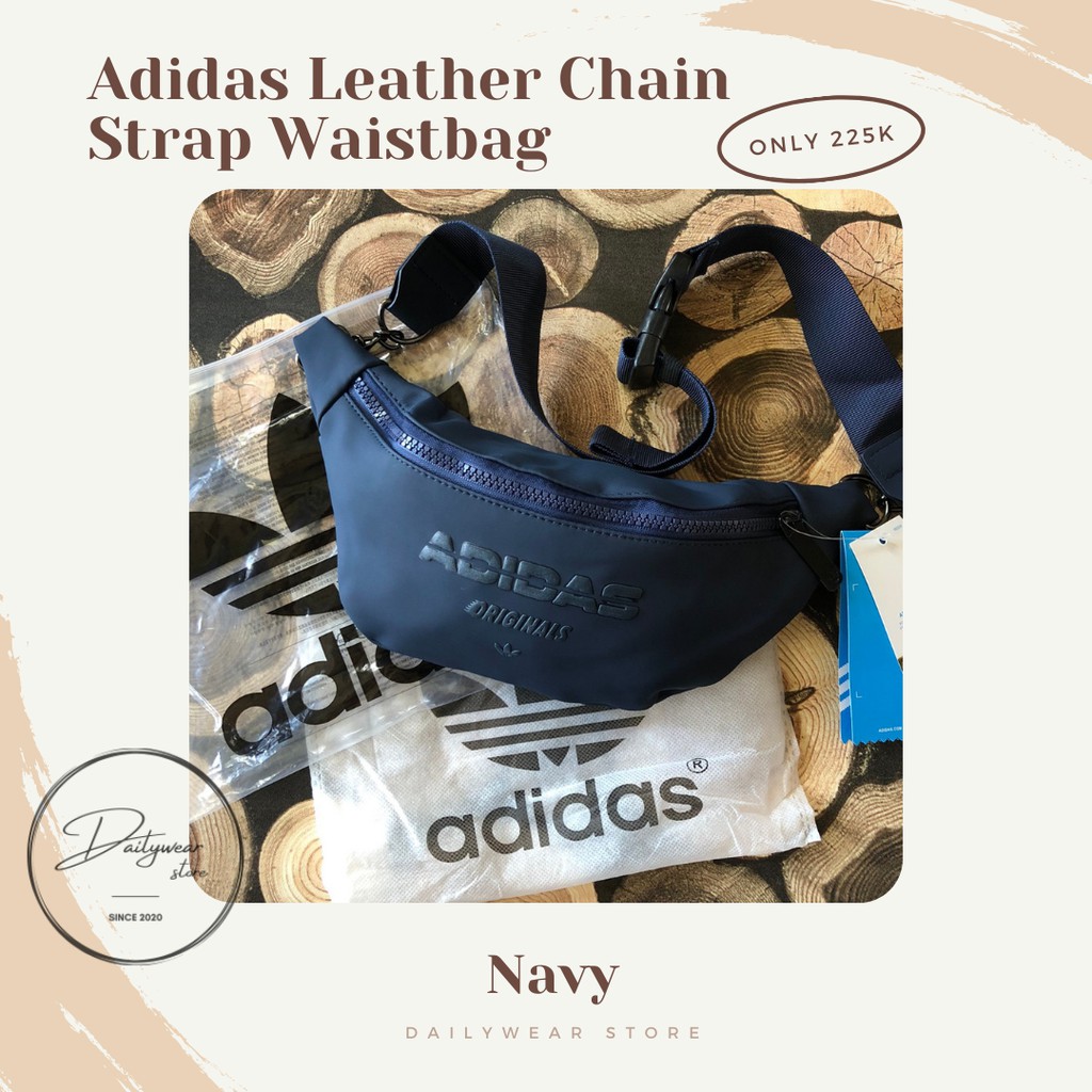Adidas Leather Chain Strap Waist Bag / Tas Pria / Tas Pinggang / Kulit / Murah / Gratis Ongkir