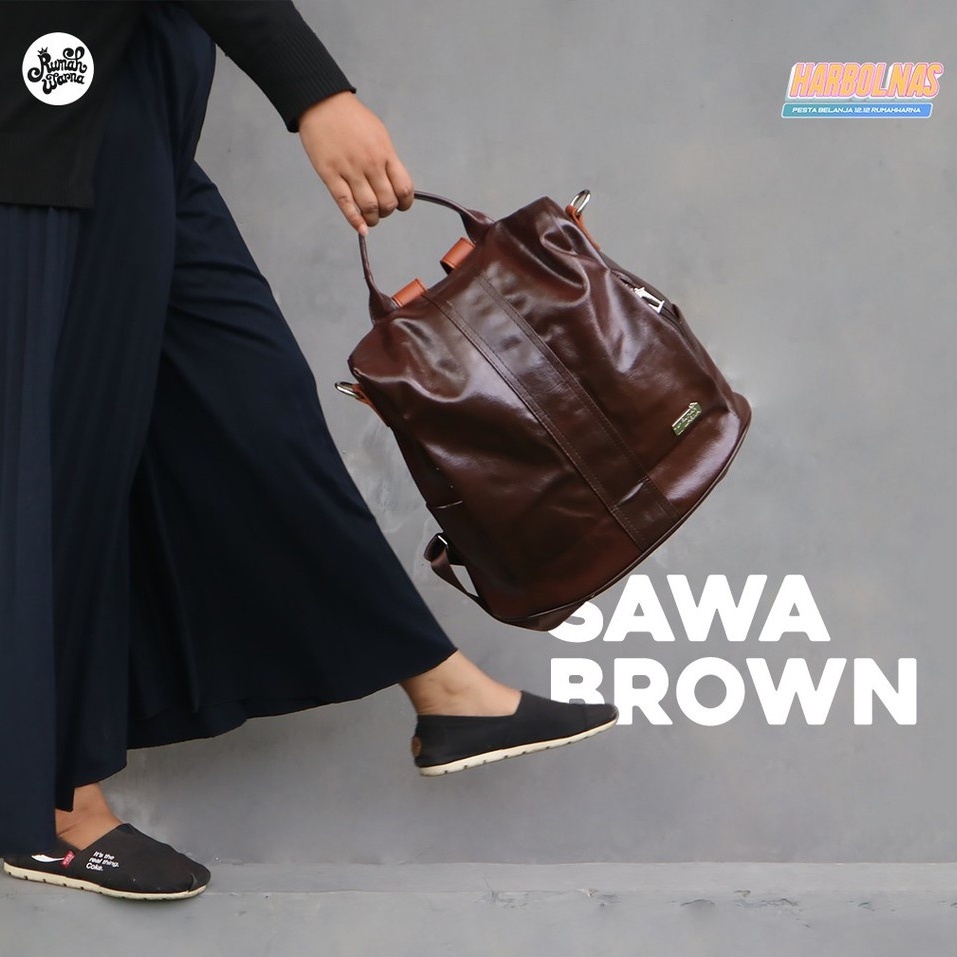 TAS RANSEL M SAWA RUMAH WARNA TAS WANITA ANAK SEKOLAH KULIAH KERJA LAPTOP NOTEBOOK