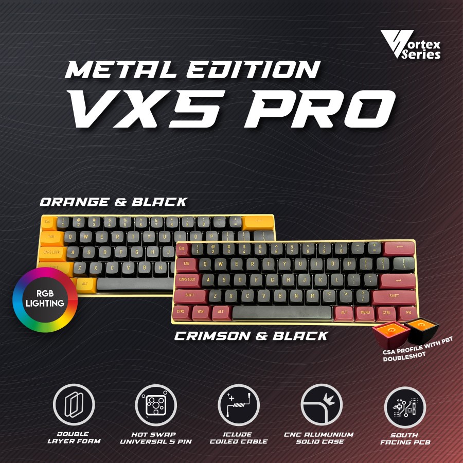 VortexSeries VX5 Pro Gold Metal Edition - Mechanical Gaming Keyboard