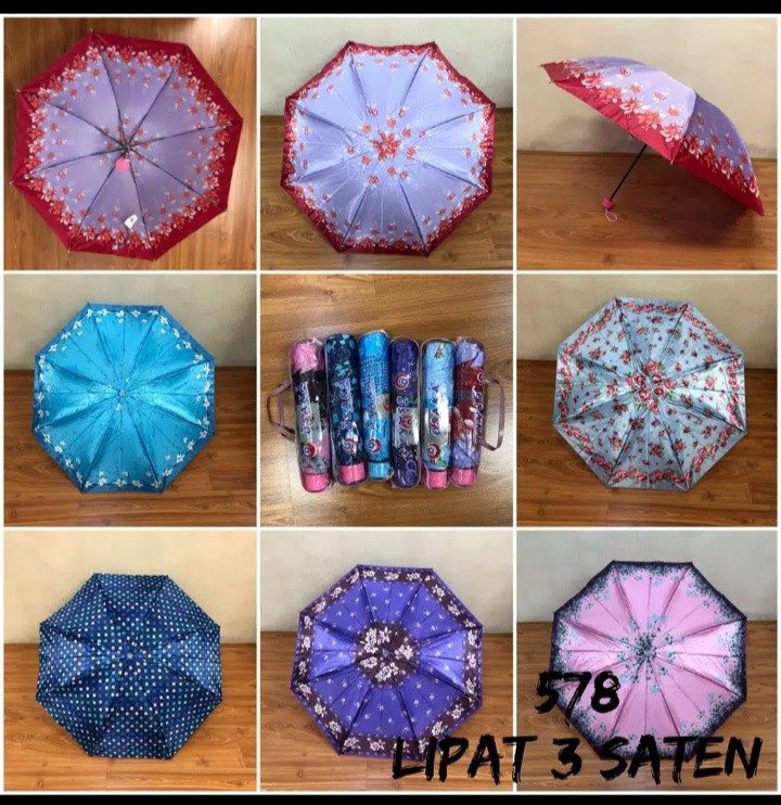 Payung Lipat  3 Saten 578 .