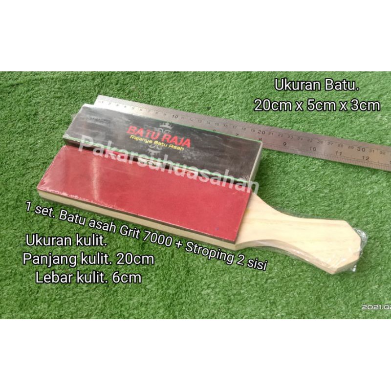Batu asah grit 7000+Stroping 2 sisi
