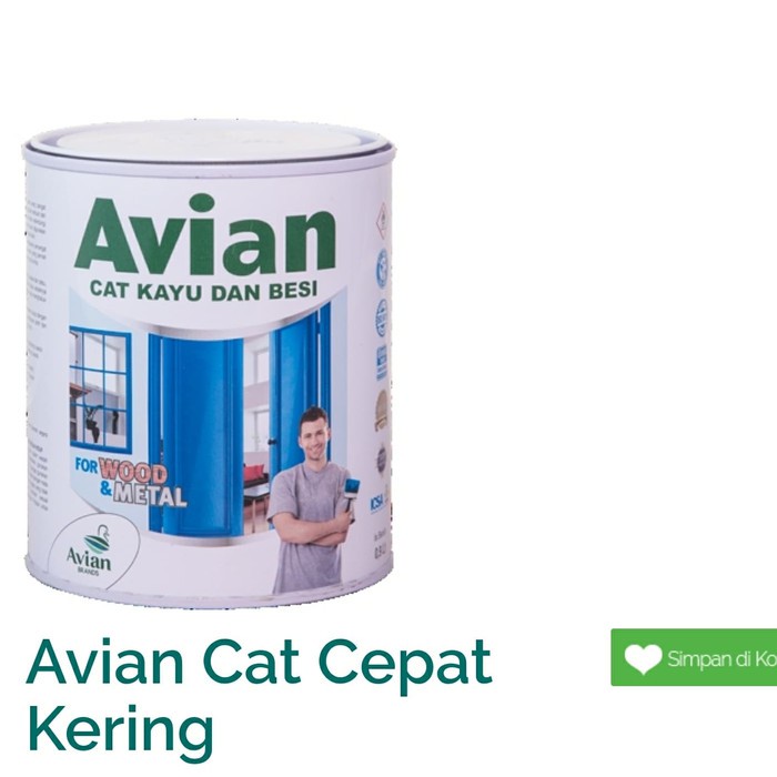 

[READY] Cat Minyak Kayu Dan Besi/ Avian/ Bisa Tinting/ 0.9 L/ 0.9L/ 1 Kg/ 1Kg TERBATAS