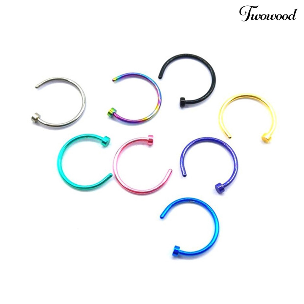 Twowood 8 Pcs/Set Nose Clip C Shape Electroplate Unisex Different Colors Lady Lip Clip for Parties