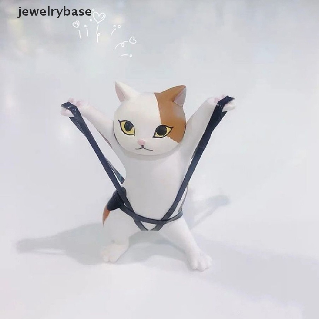 (jewelrybase) Stand holder Pulpen / stationery Desain Kucing Lucu Untuk Meja