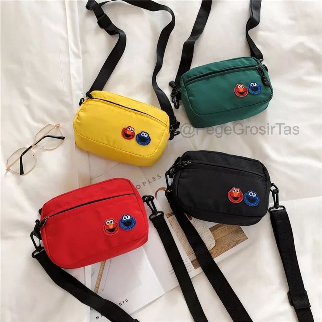 Tas Selempang Kasual Wanita Kasual Motif Sablon Elmo Slingbag Cewek Sehari Hari - PG - 8857