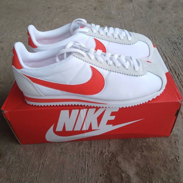 Nike Cortez Nylon - White/Habanero Red
