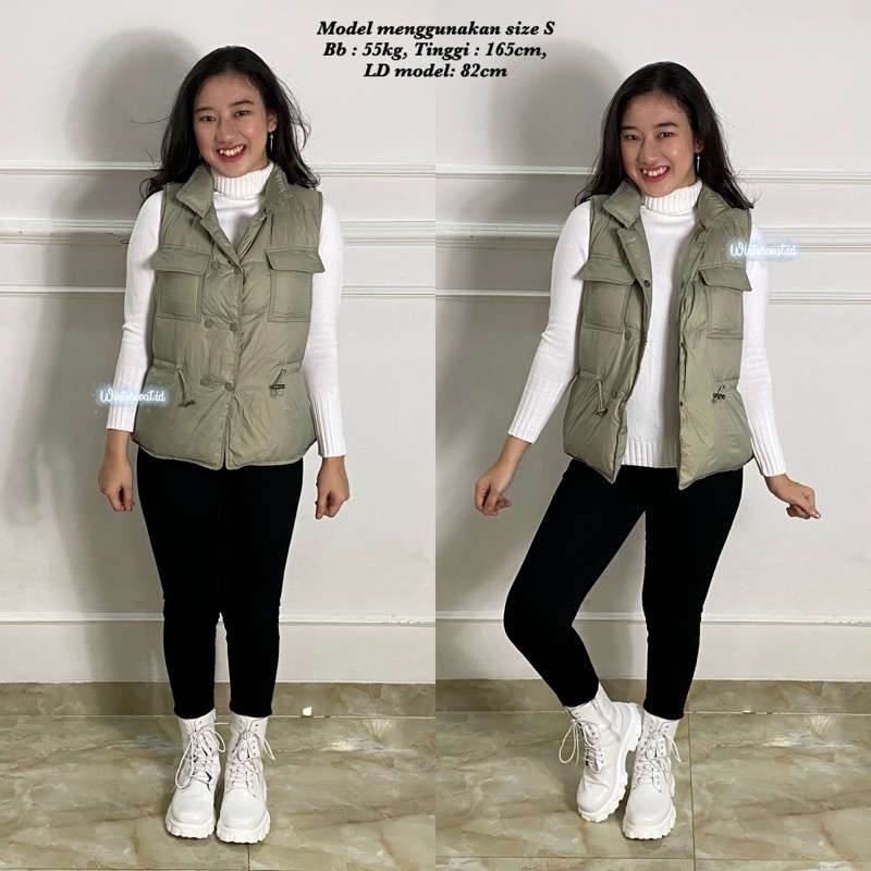 Vest winter padding down jacket rompi wanita musim dingin import hangat bulu angsa fashionable nagita nagitta