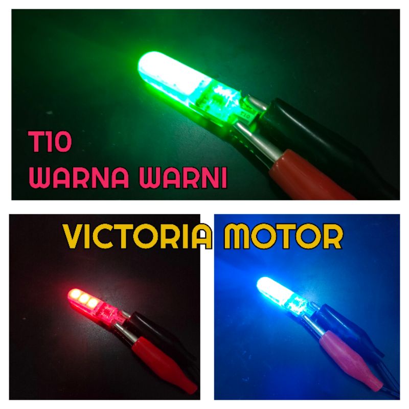 Lampu sein Lampu sen jelly T10 warni warni gedip 12 Volt motor Universal