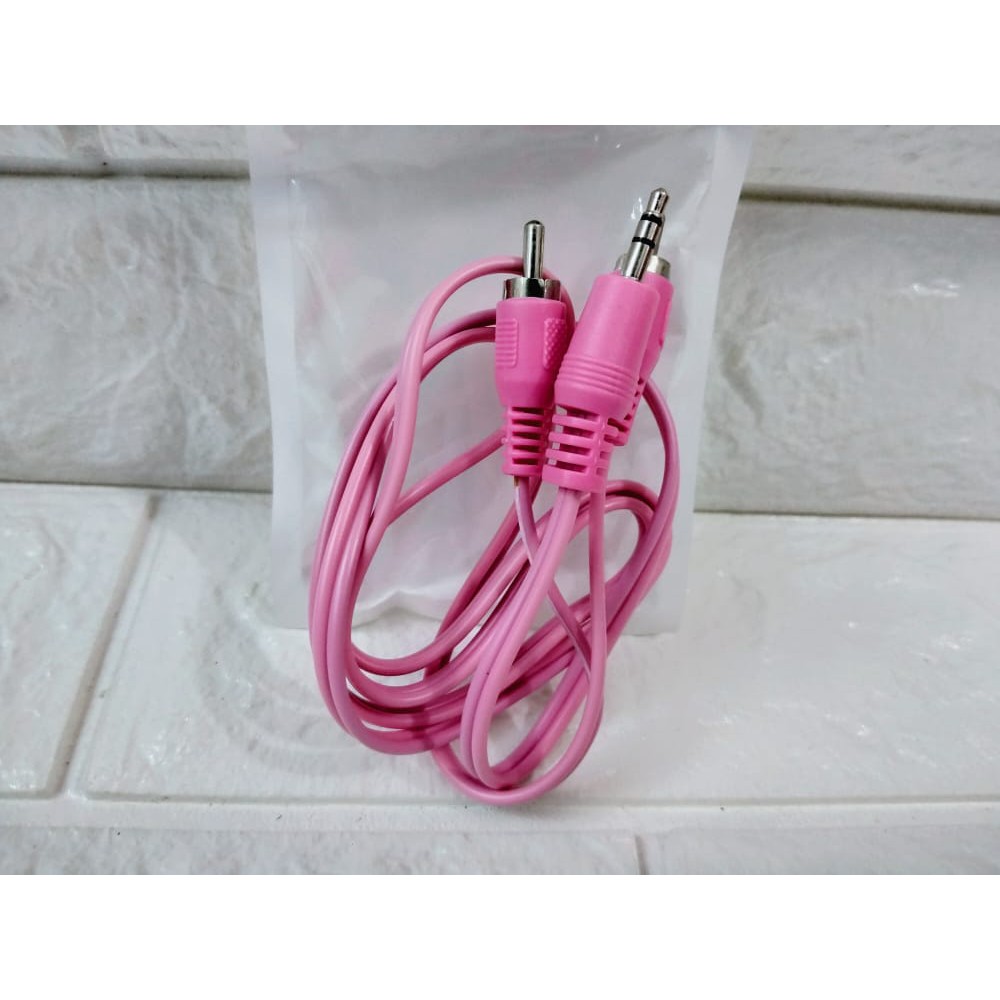 Kabel RCA Audio AUX Panjang 100m 1meter 2in1 Kabel Pemutar Musik Hp Ke- Speaker