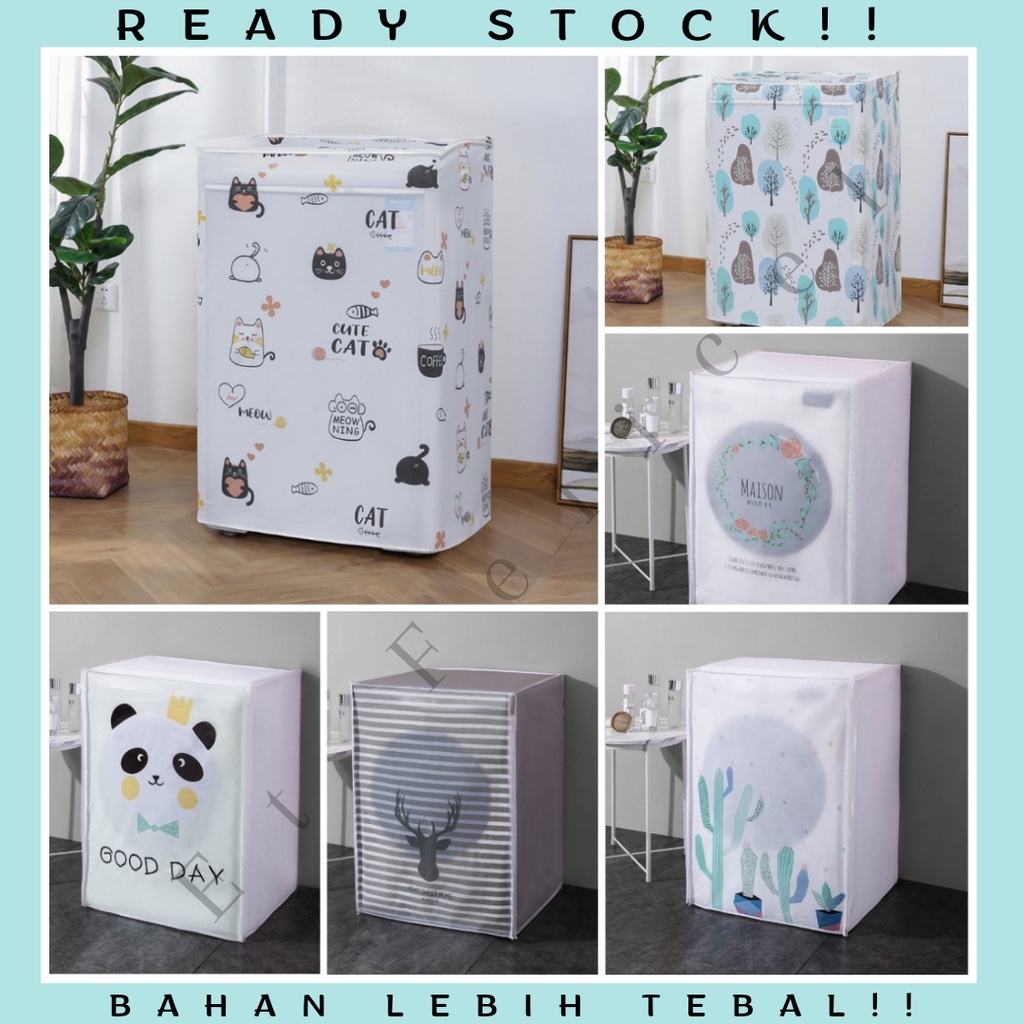 Peva Washing Machine Cover / Penutup Sarung Mesin Cuci Bahan Pvc Tebal Premium