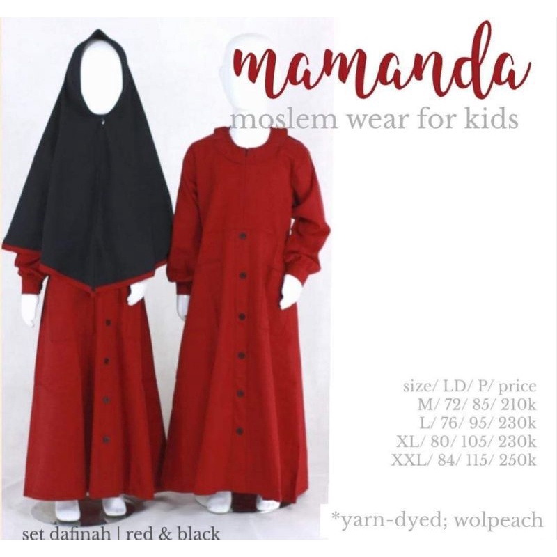 Sarimbit Gamis Koko Anak MAMANDA Red & Black