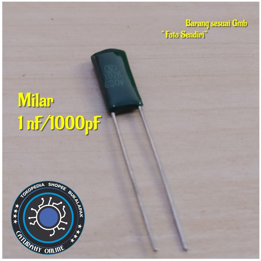 Kapasitor milar 1 nf 102 Capasitor mylar 1000 pf Capacitor 100v