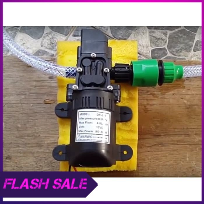Paket Pompa Air DC 12 Volt DP 537   Nipple   Konektor Selang 5 16