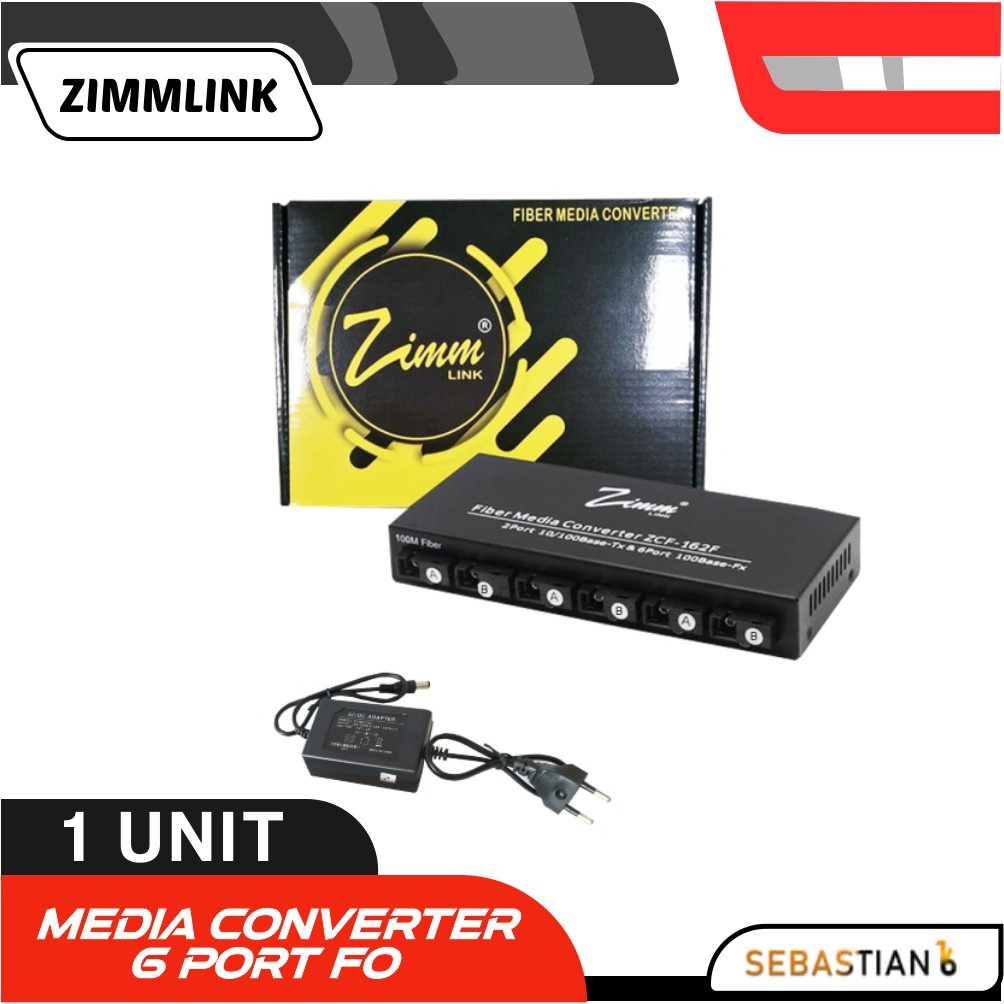 Media Converter Fiber Optik 6 port FO 10 / 100 mbps