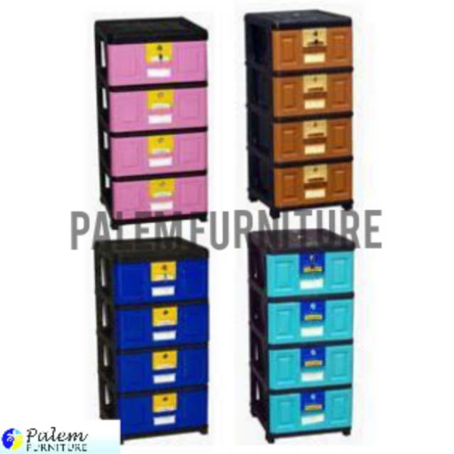 LEMARI PLASTIK LACI 4 SUSUN NAPOLY || STA