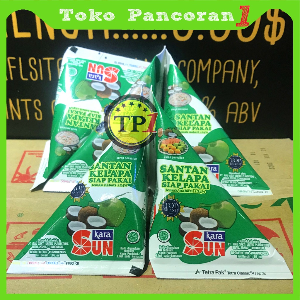 Sun Kara Santan Kelapa Krucut Kerucut 65ml Cream 20gr Santan Bubuk