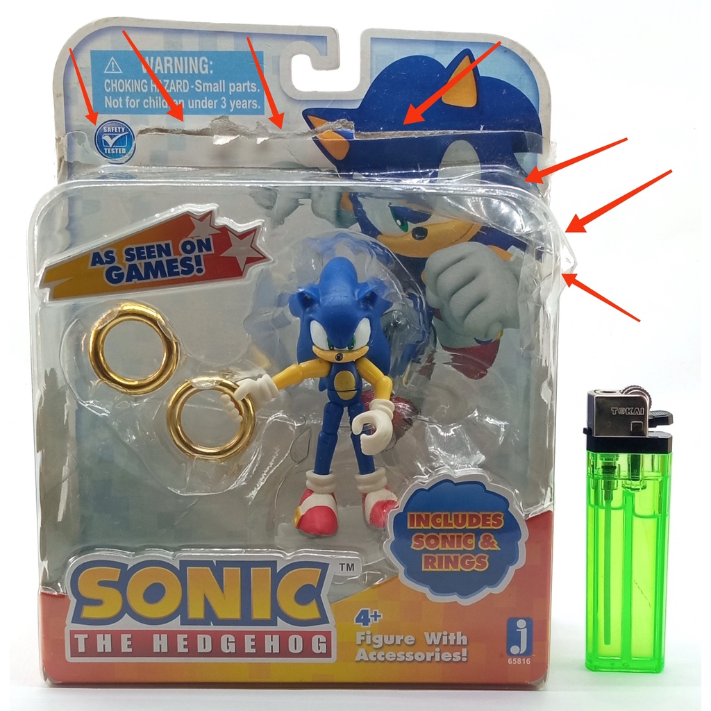 Jazwares Figure Sonic The Hedgehog With Rings Biru 3 Inch Minus