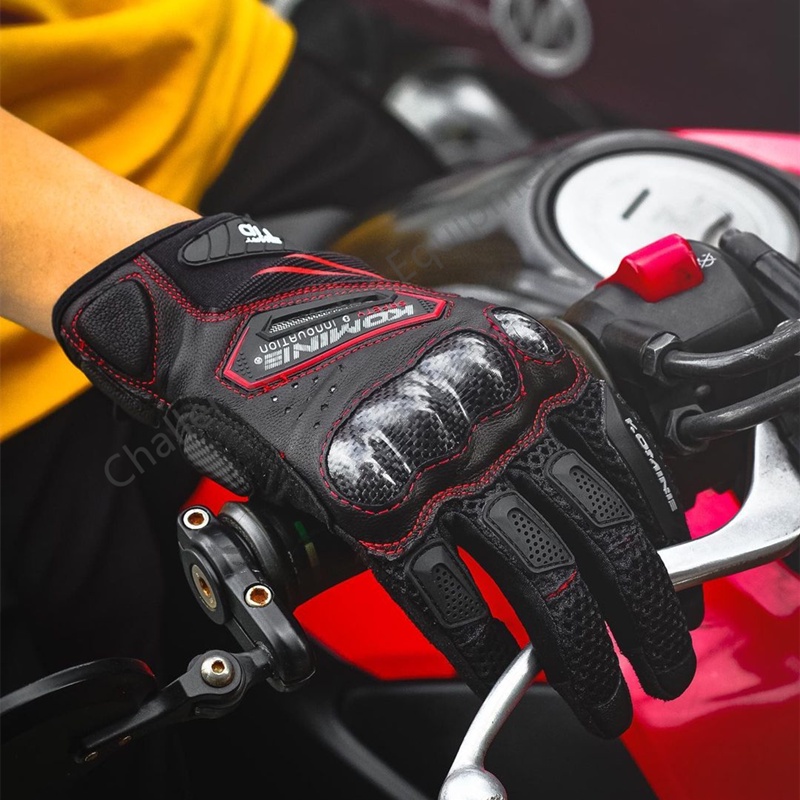 Komine GK167 Sarung Tangan Motor  Komine Gloves Full Finger Touch Screen Dukung COD