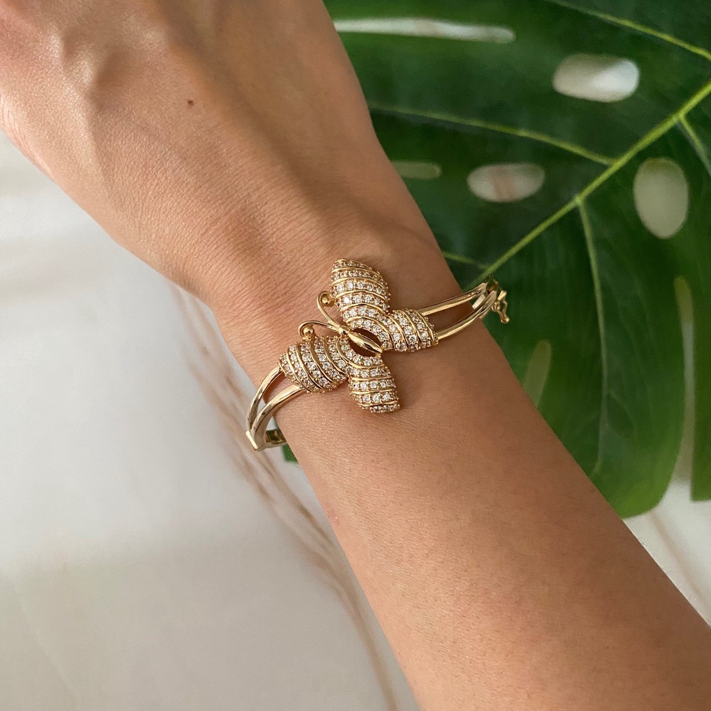 Gelang Kaku Emas Fashion Kupu Butterfly Kadar 70% 14.84 Gram