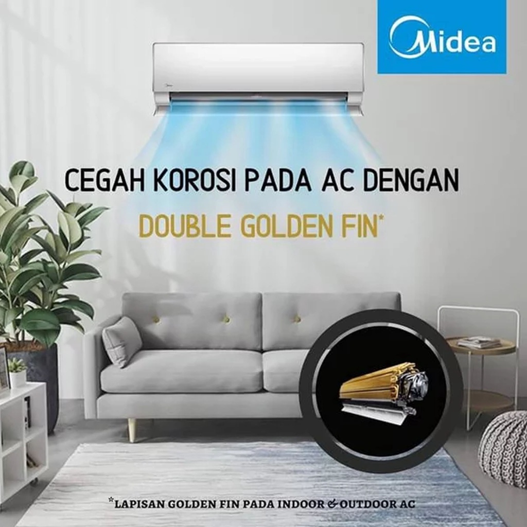 AC 1/2 PK NEW LOW WATT MIDEA MSFC-05CRN1 / MSFC05CRN1 - STANDART GARANSI RESMI (MEDAN)