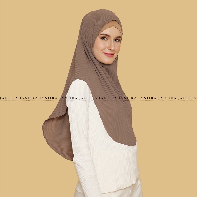 Jilbab Bergo Plisket Ceruty Babydoll | Kerudung Plisket | Bergo Maryam Plisket | Jilbab Instan-6
