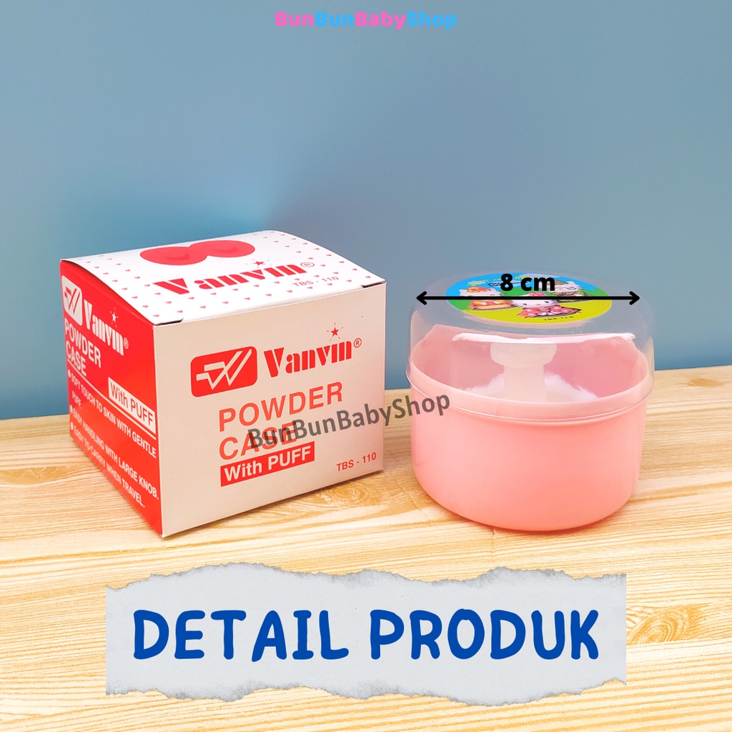 Tempat Bedak Single Puff Bayi Tabur Powder Perlengkapan Bayi Baju Lahir Peralatan Baby New Born Murah Lucu